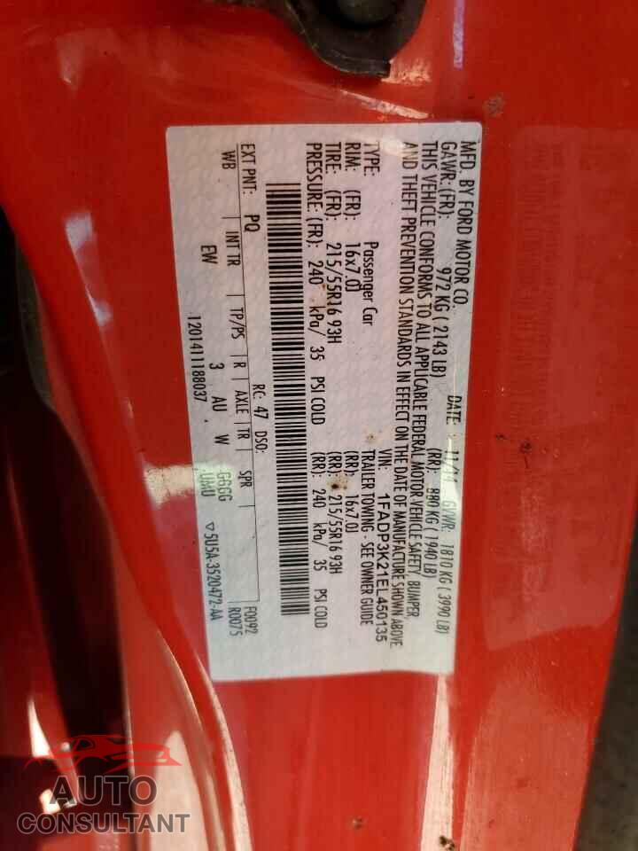 FORD FOCUS 2014 - 1FADP3K21EL450135