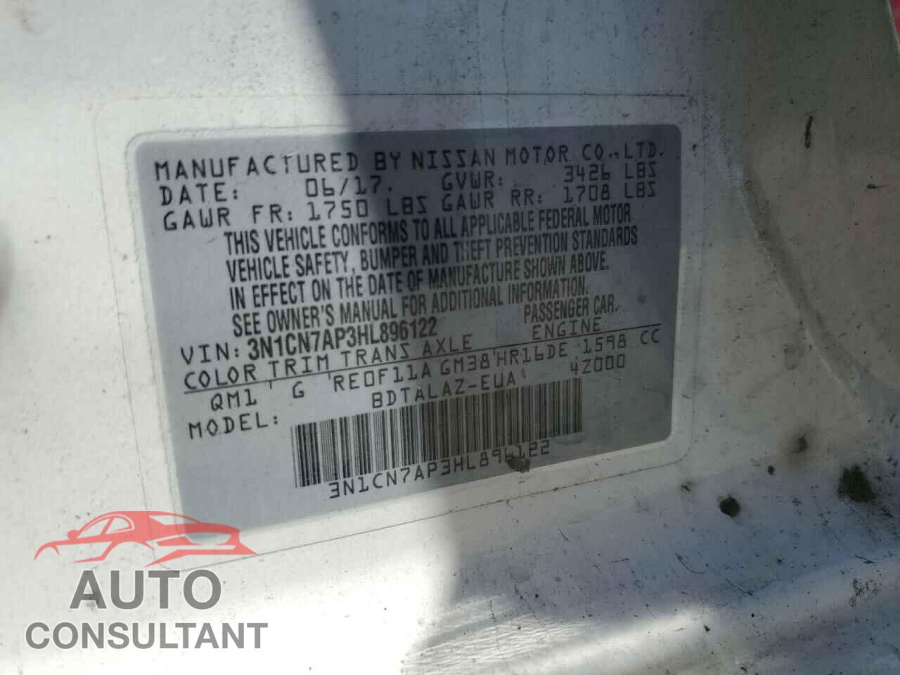 NISSAN VERSA 2017 - 3N1CN7AP3HL896122