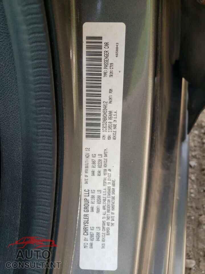 DODGE AVENGER 2013 - 1C3CDZAB0DN594012
