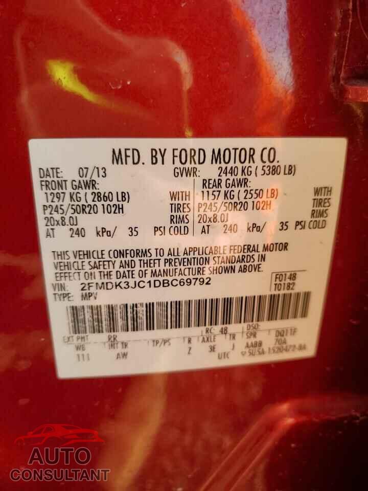 FORD EDGE 2013 - 2FMDK3JC1DBC69792