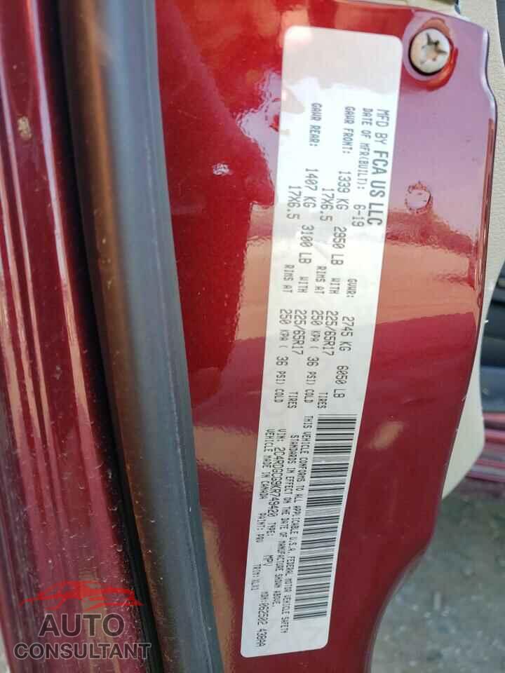 DODGE CARAVAN 2019 - 2C4RDGCG9KR749420