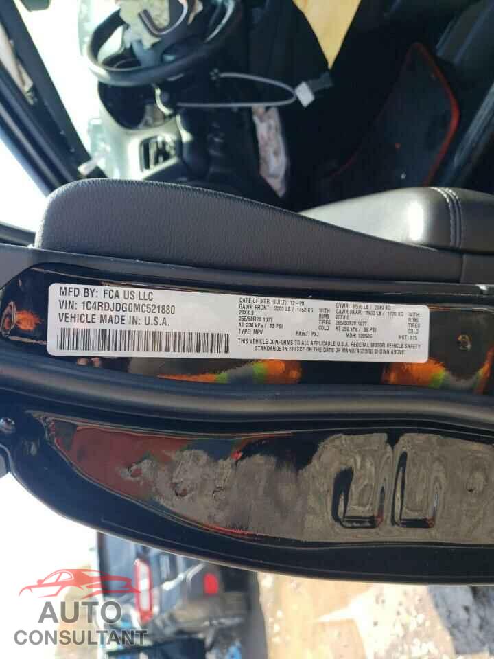 DODGE DURANGO 2021 - 1C4RDJDG0MC521880