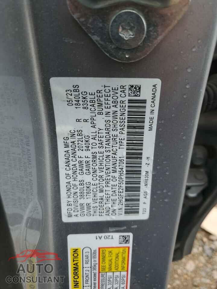 HONDA CIVIC 2023 - 2HGFE2F50PH547061