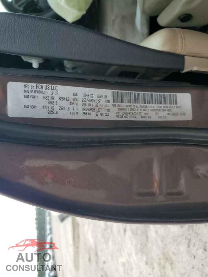 DODGE DURANGO 2018 - 1C4RDHEG8JC201371