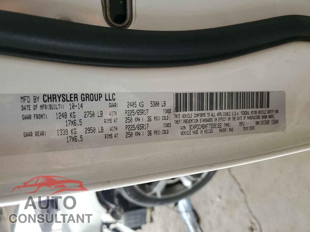 DODGE JOURNEY 2015 - 3C4PDCABXFT559183