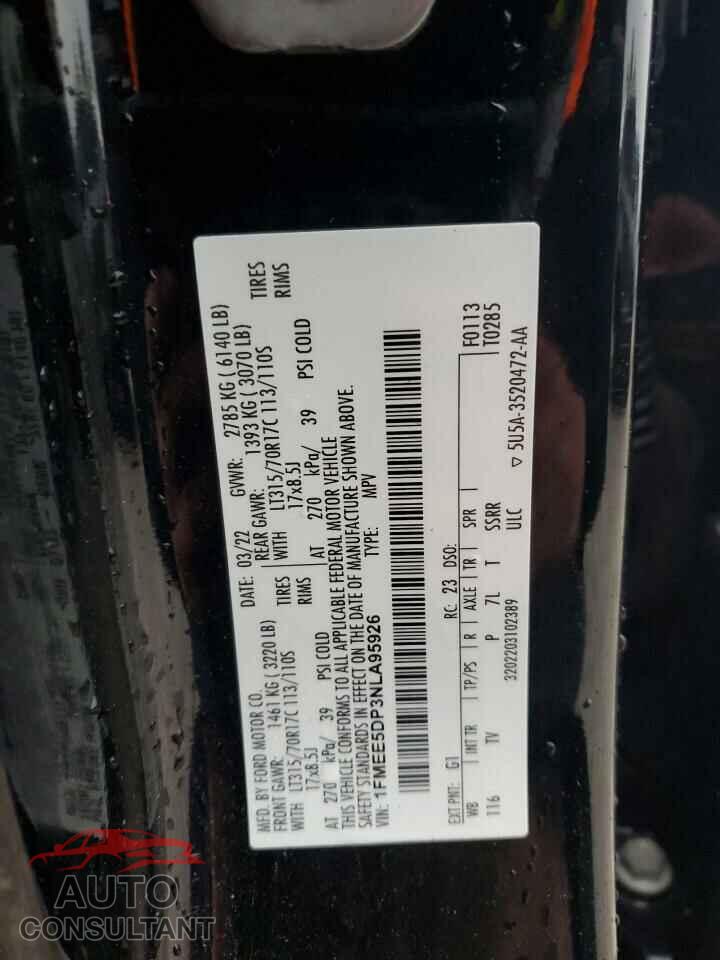 FORD BRONCO 2022 - 1FMEE5DP3NLA95926