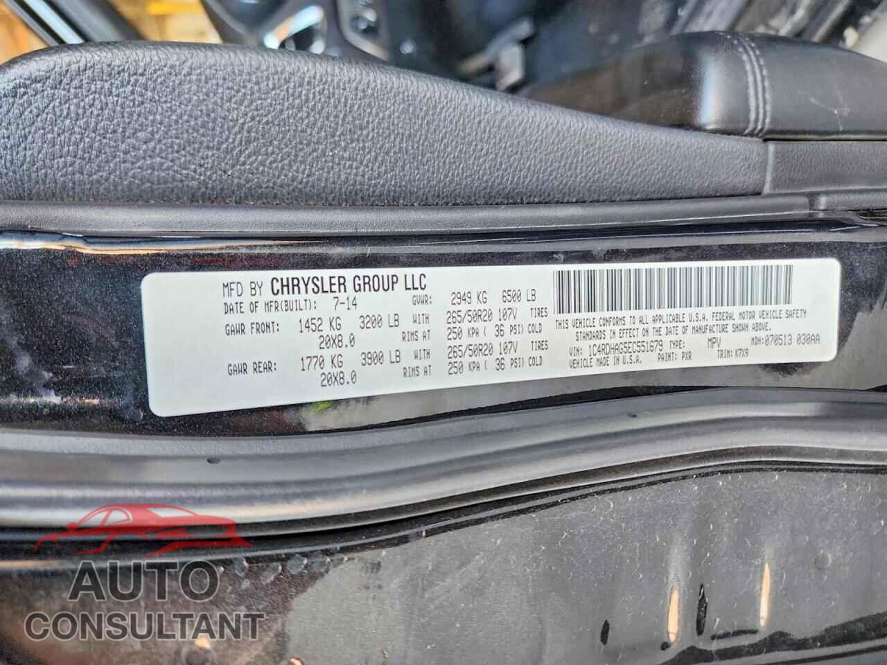 DODGE DURANGO 2014 - 1C4RDHAG5EC551679