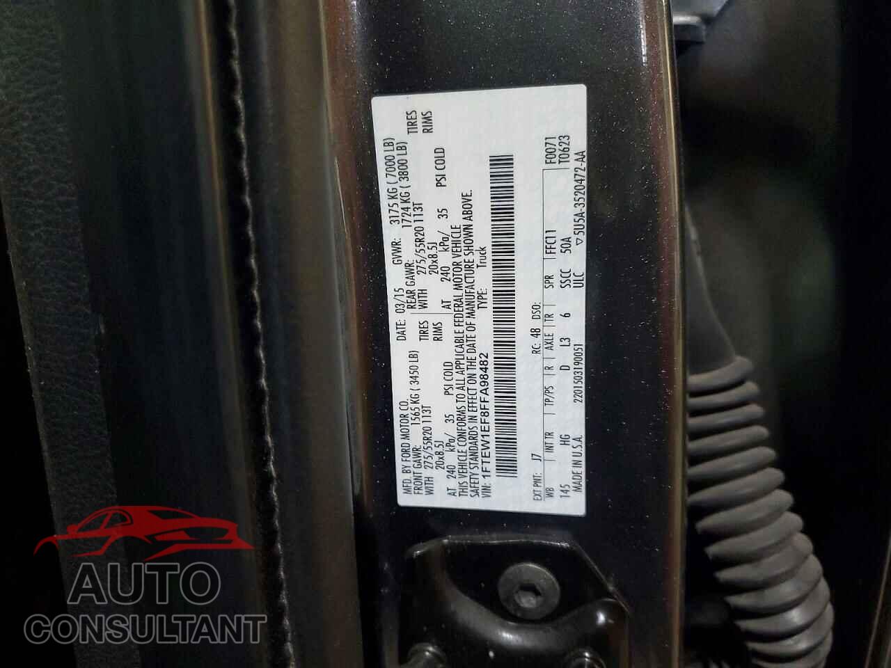 FORD All Models 2015 - 1FTEW1EF8FFA98482