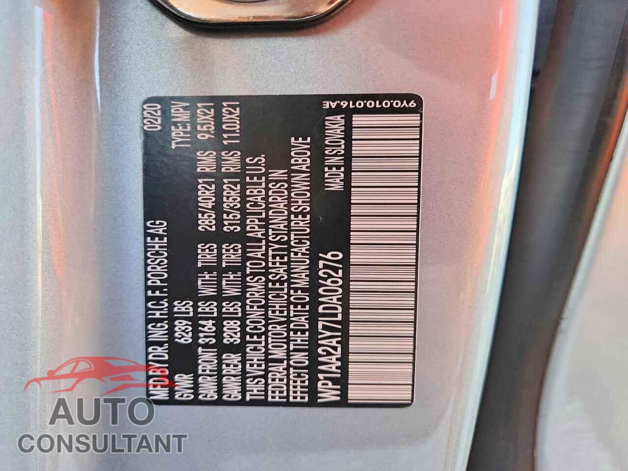 PORSCHE CAYENNE 2020 - WP1AA2AY7LDA06276