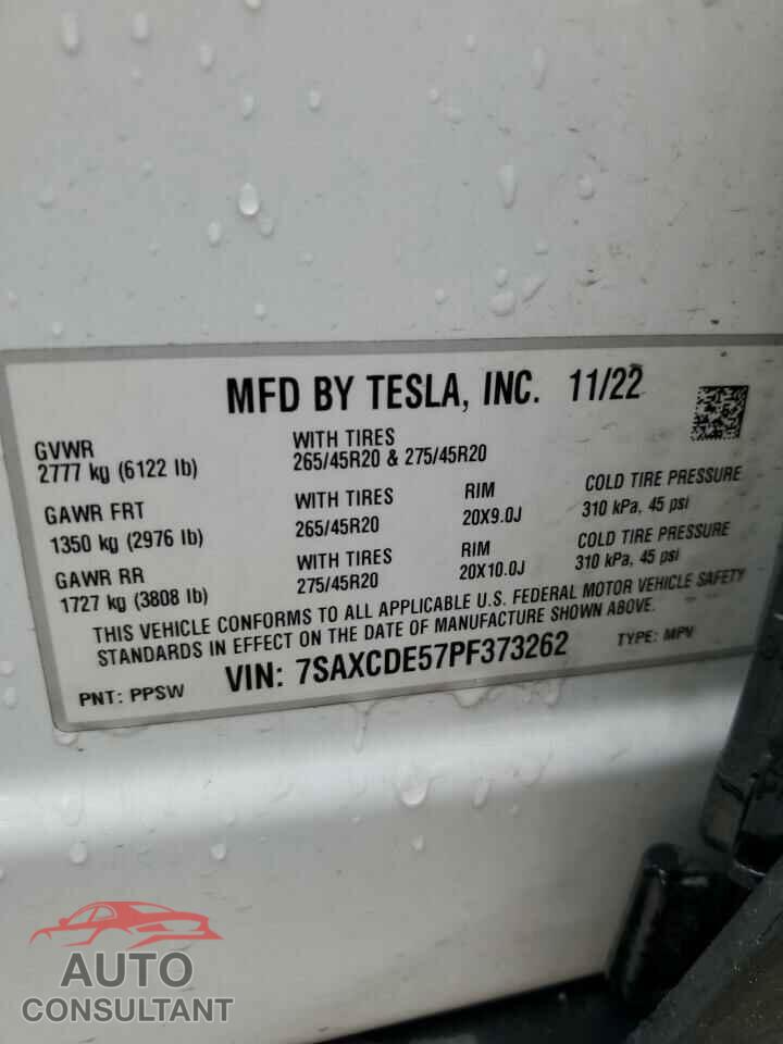 TESLA MODEL X 2023 - 7SAXCDE57PF373262