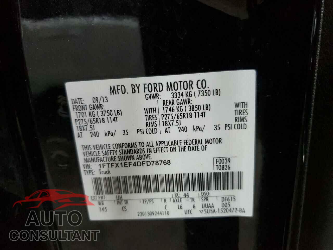 FORD F-150 2013 - 1FTFX1EF4DFD78768