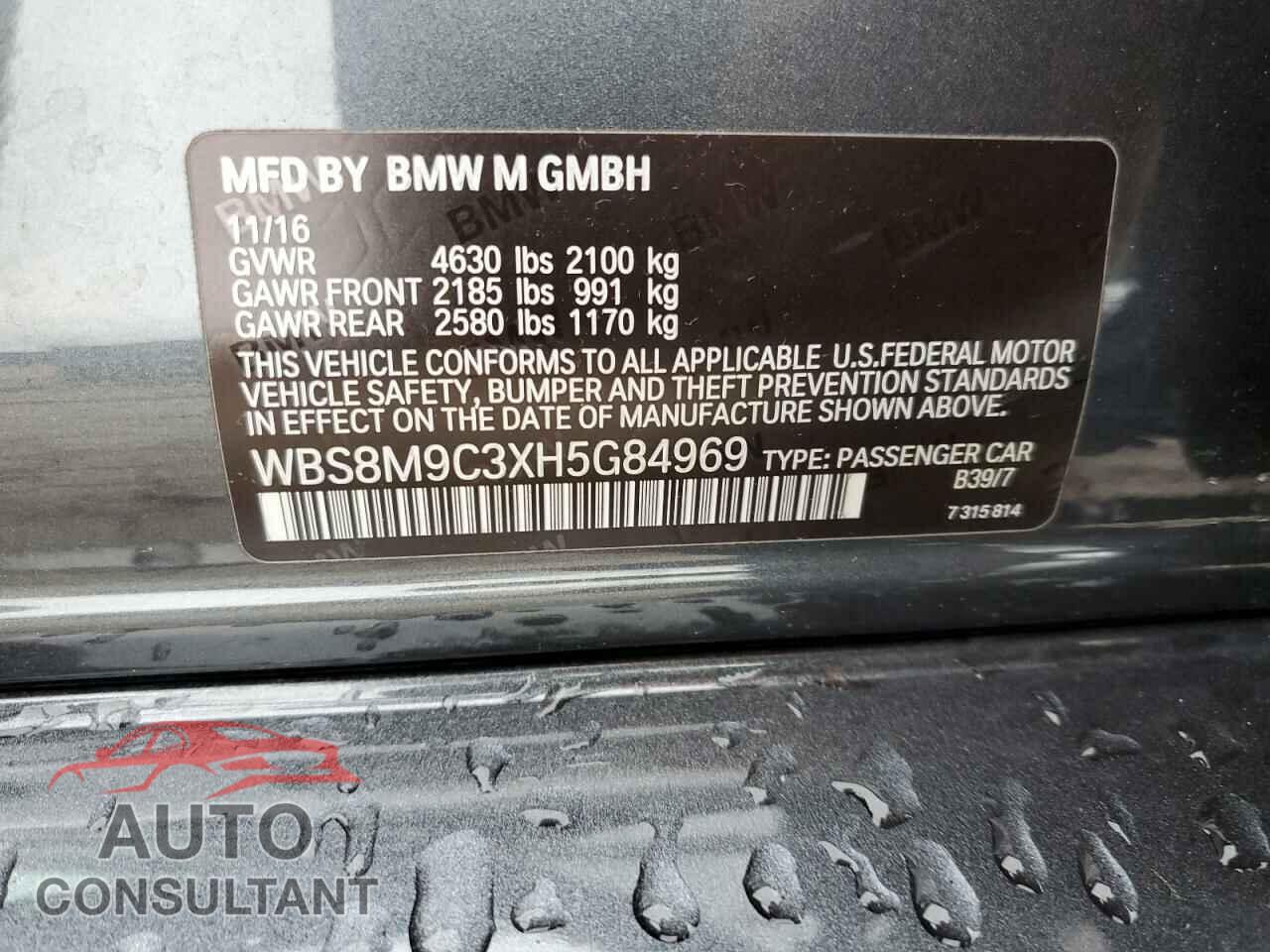 BMW M3 2017 - WBS8M9C3XH5G84969