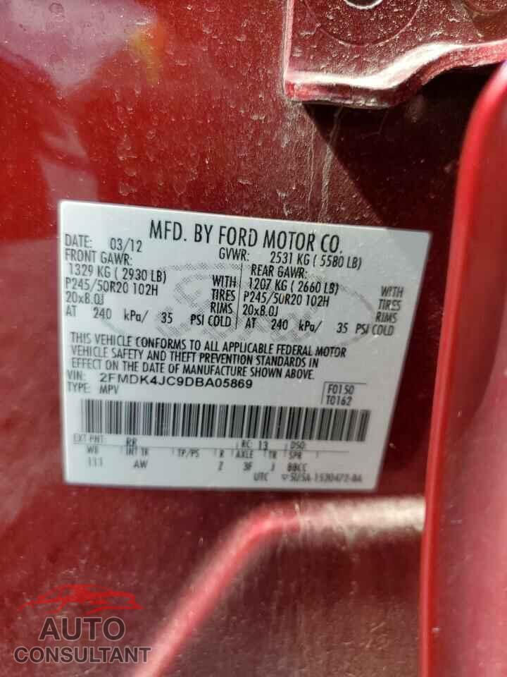 FORD EDGE 2013 - 2FMDK4JC9DBA05869