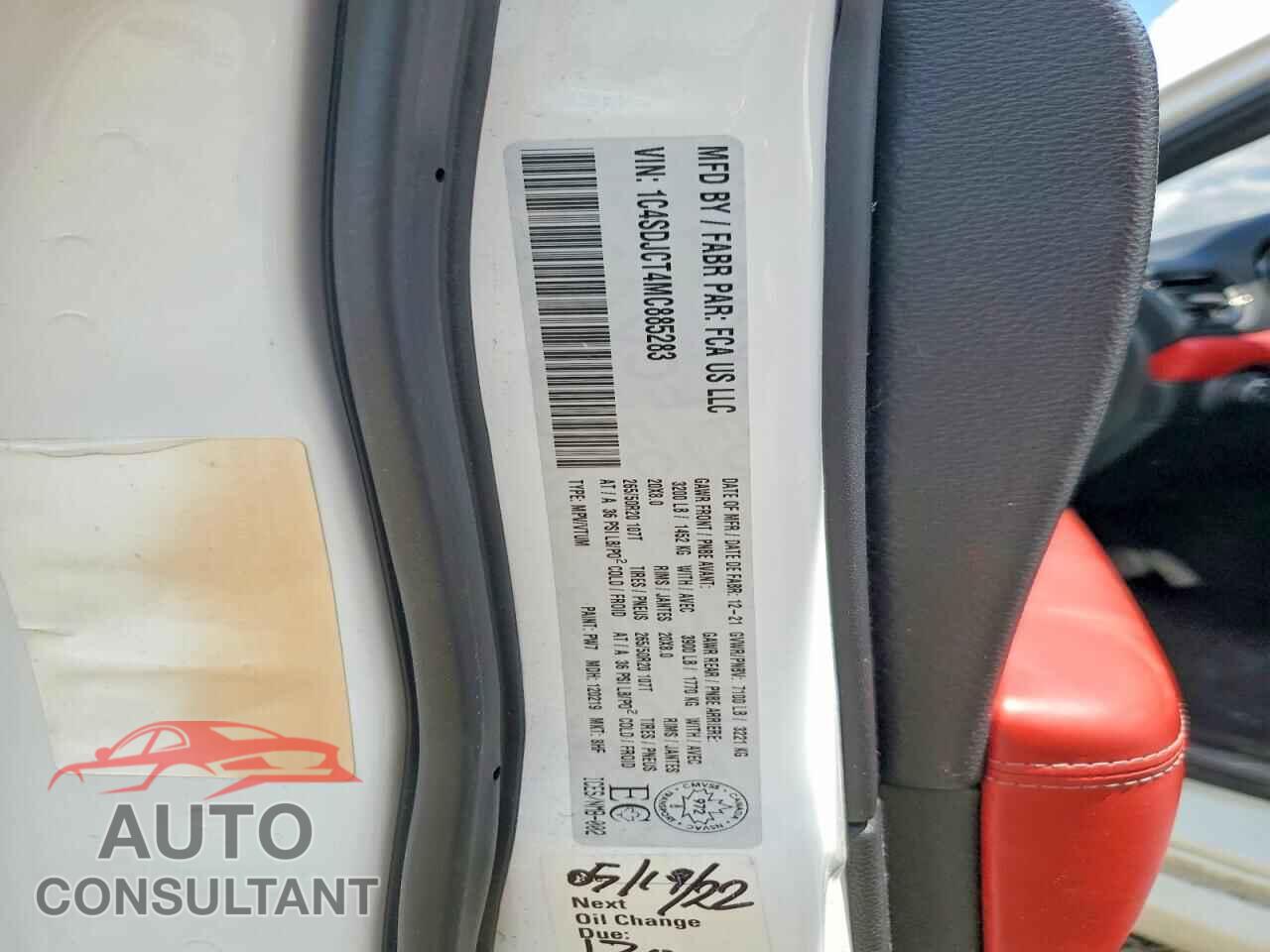 DODGE DURANGO 2021 - 1C4SDJCT4MC885283