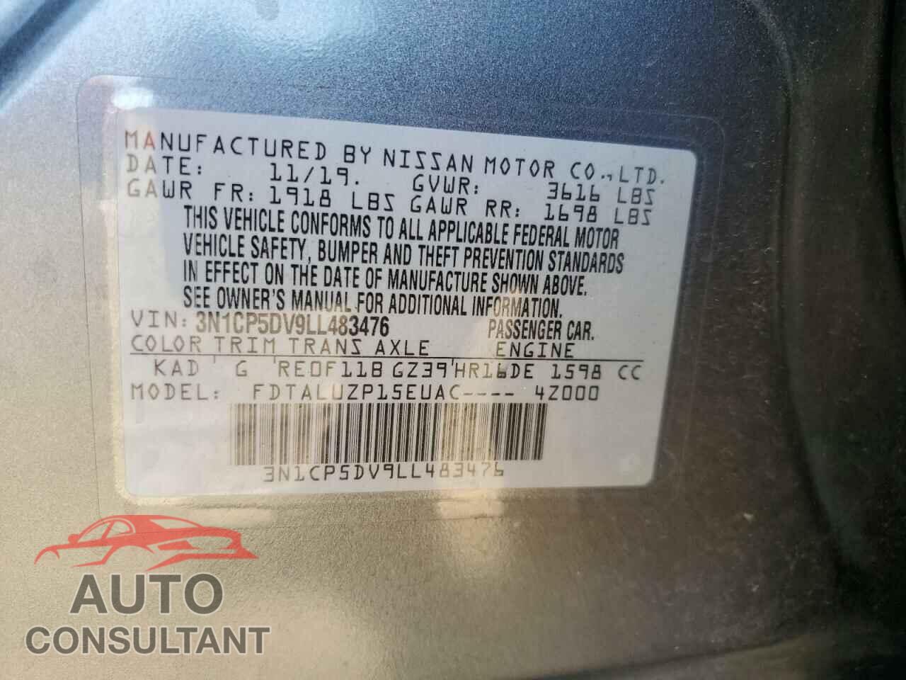 NISSAN KICKS 2020 - 3N1CP5DV9LL483476
