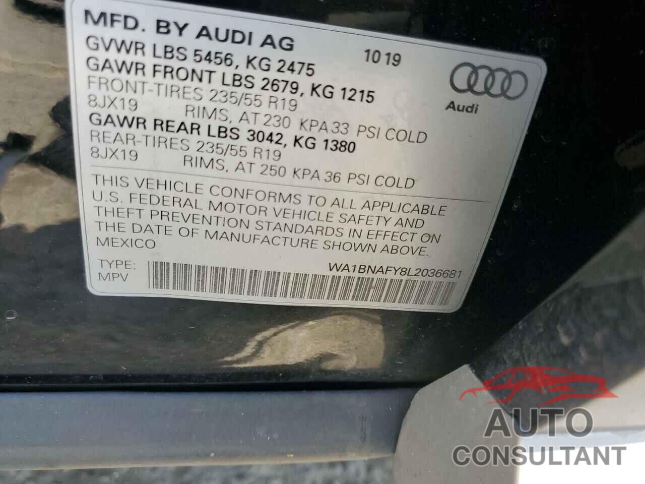 AUDI Q5 2020 - WA1BNAFY8L2036681