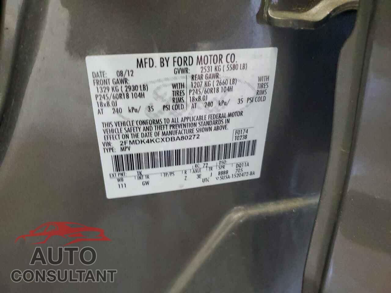FORD EDGE 2013 - 2FMDK4KCXDBA80272