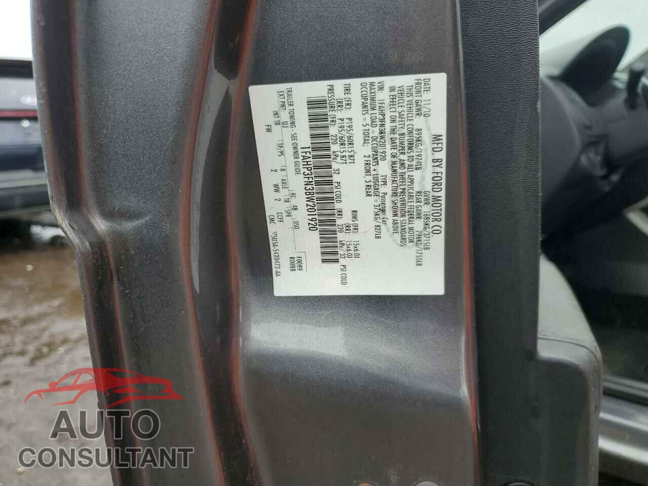 FORD FOCUS 2011 - 1FAHP3FN3BW201920