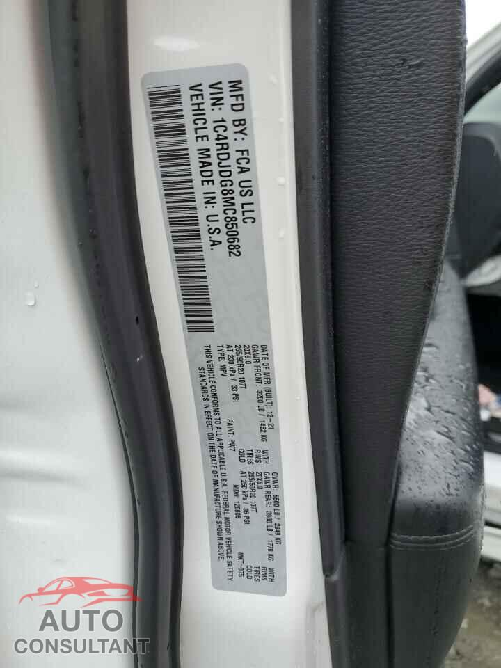 DODGE DURANGO 2021 - 1C4RDJDG8MC850682