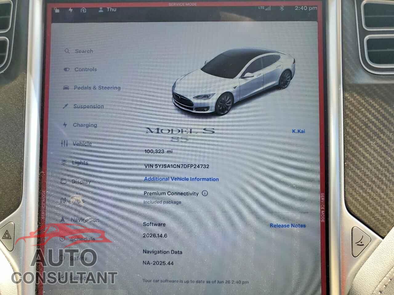 TESLA MODEL S 2013 - 5YJSA1CN7DFP24732