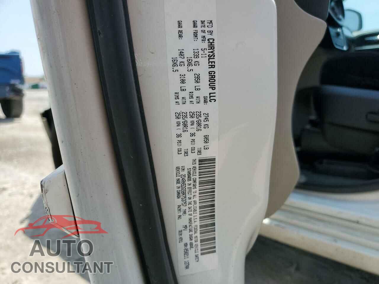DODGE CARAVAN 2011 - 2D4RN5DG5BR753757