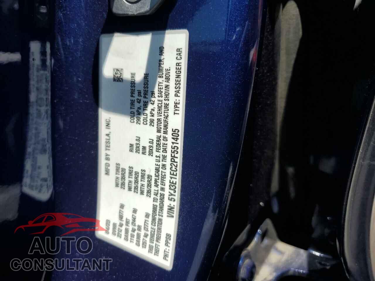 TESLA MODEL 3 2023 - 5YJ3E1EC2PF551405