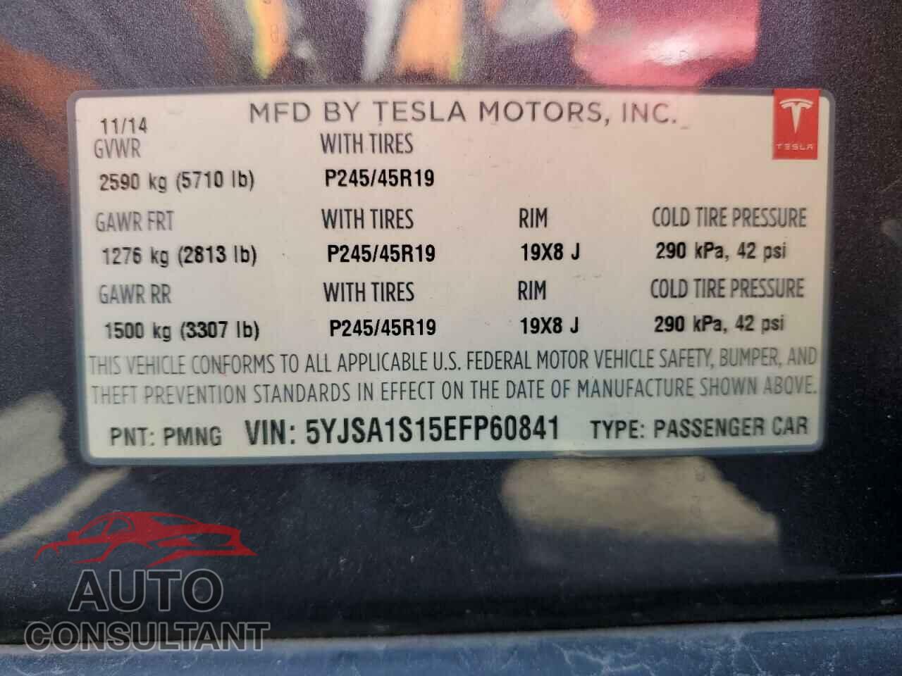 TESLA MODEL S 2014 - 5YJSA1S15EFP60841