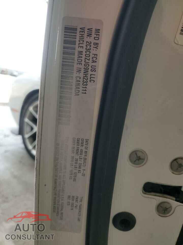 DODGE CHALLENGER 2022 - 2C3CDZJG9NH233111