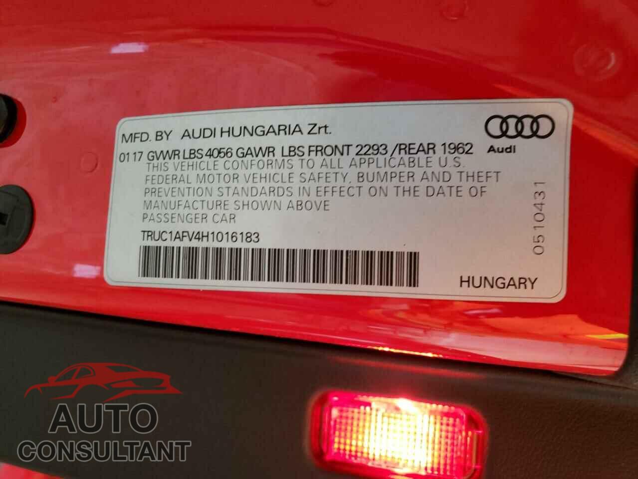 AUDI TTS 2017 - TRUC1AFV4H1016183