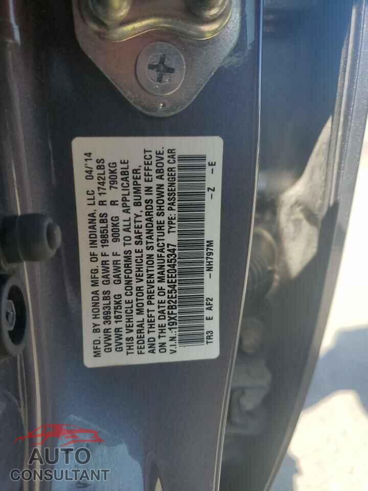 HONDA CIVIC 2014 - 19XFB2E54EE045347