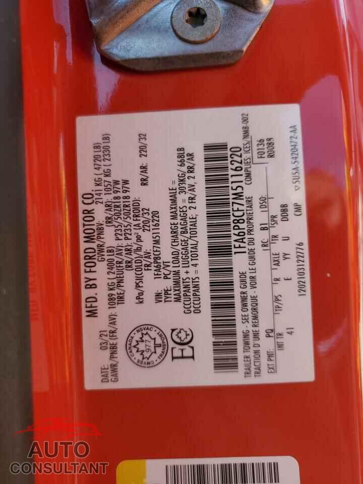 FORD MUSTANG 2021 - 1FA6P8CF7M5116220