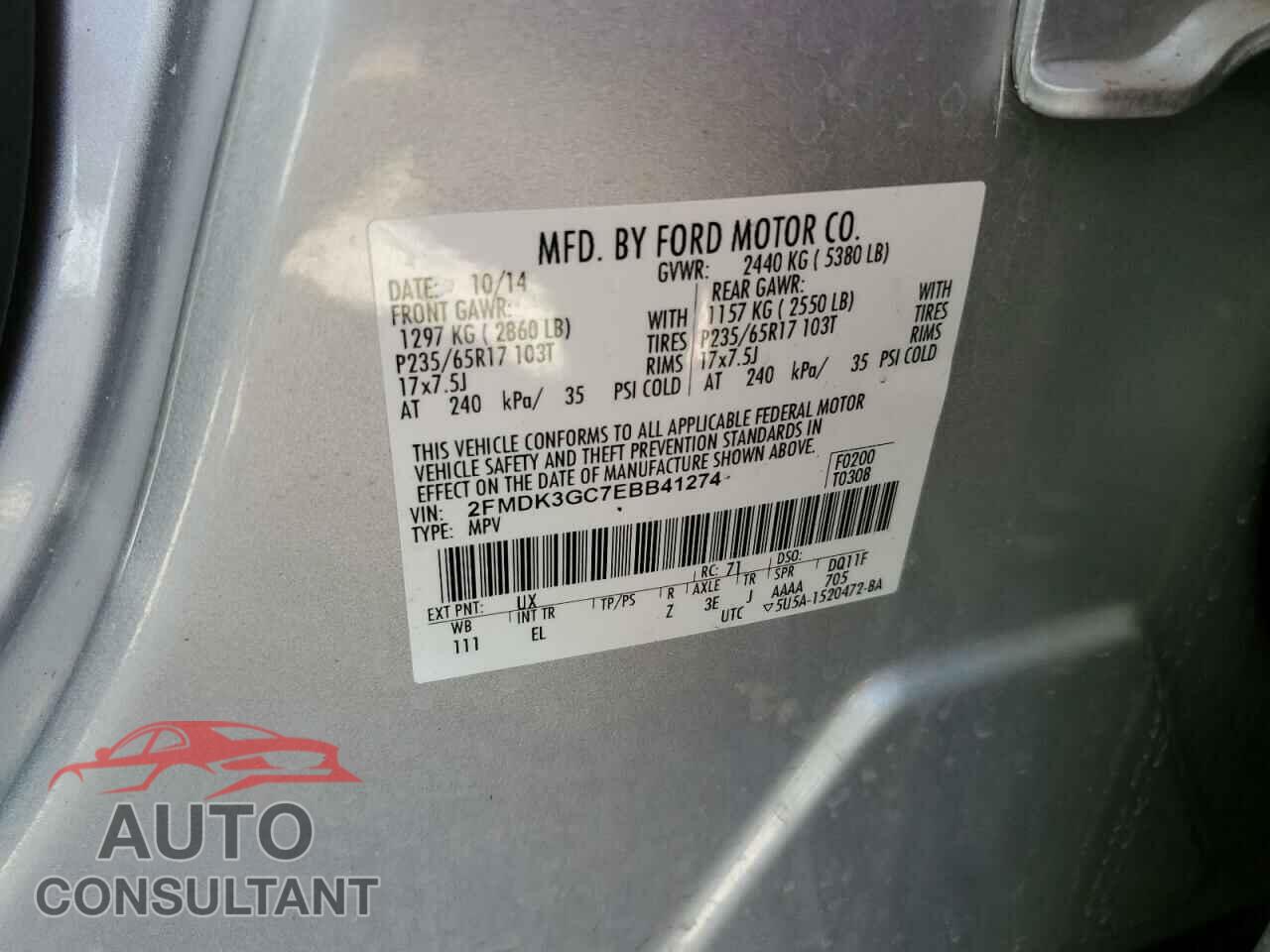 FORD EDGE 2014 - 2FMDK3GC7EBB41274