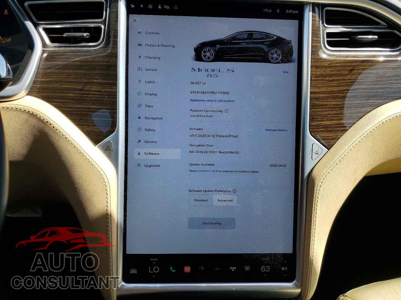 TESLA MODEL S 2014 - 5YJSA1H15EFP33842