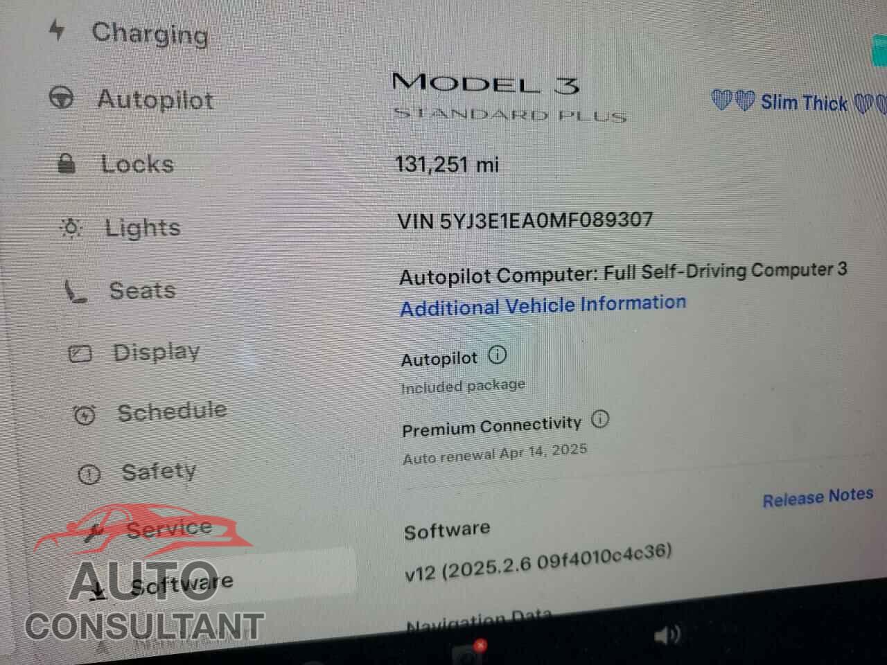 TESLA MODEL 3 2021 - 5YJ3E1EA0MF089307