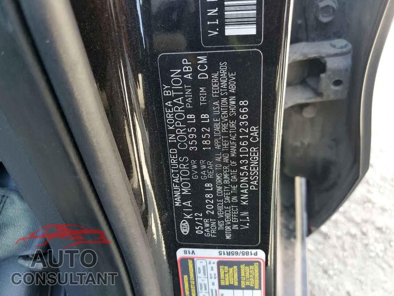 KIA RIO 2013 - KNADN5A31D6123668