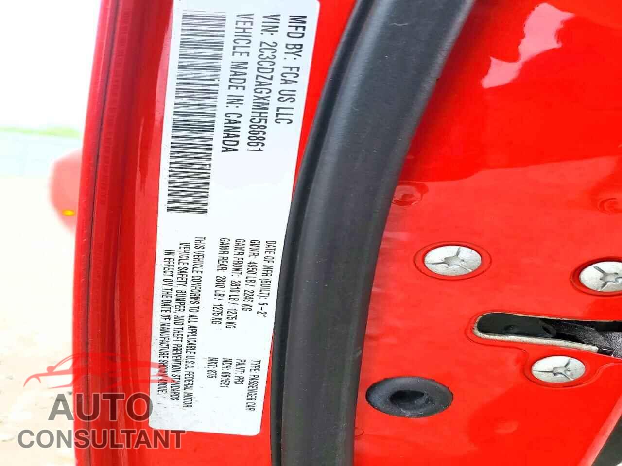 DODGE CHALLENGER 2021 - 2C3CDZAGXMH586861