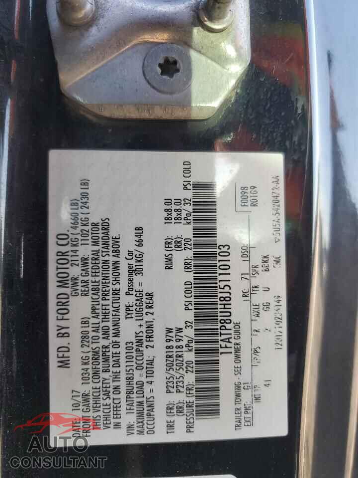 FORD ALL Models 2018 - 1FATP8UH8J5110103