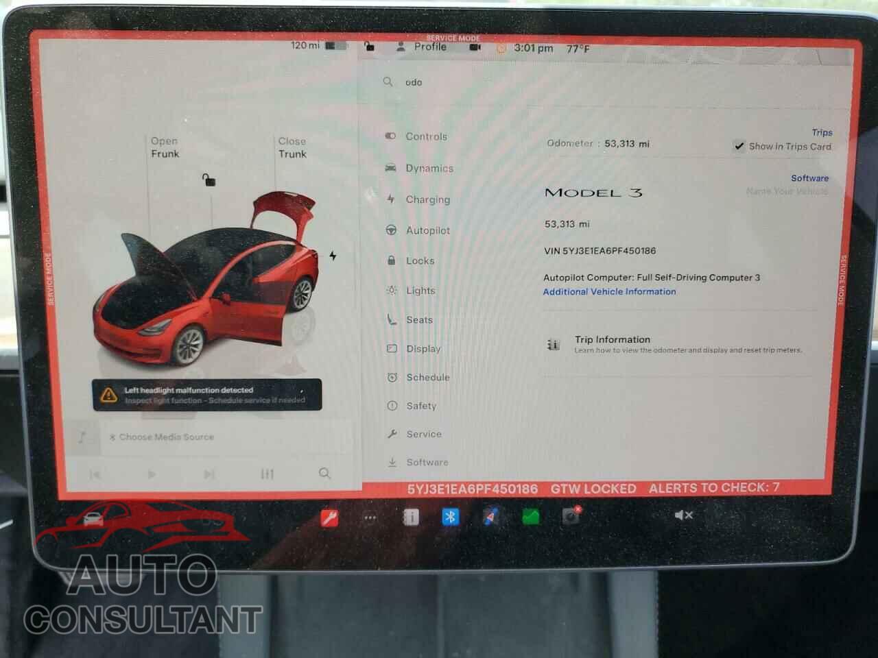 TESLA MODEL 3 2023 - 5YJ3E1EA6PF450186