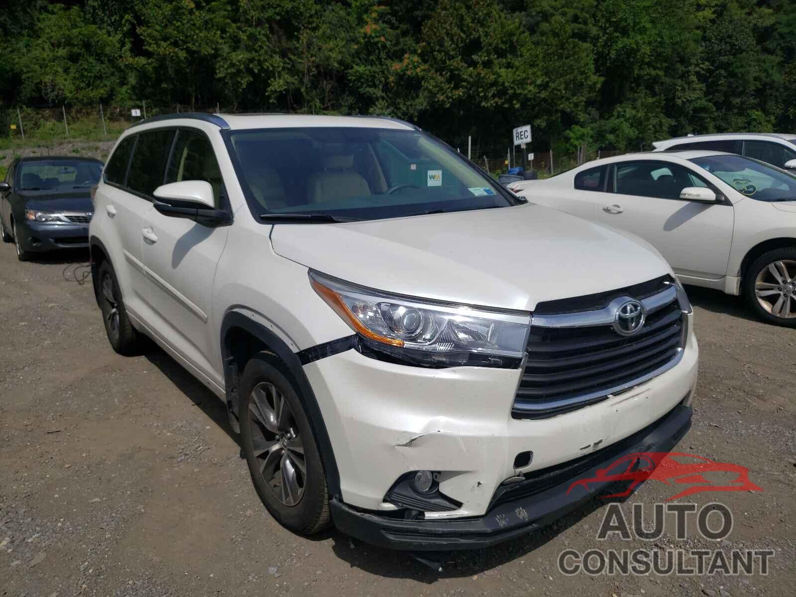 TOYOTA HIGHLANDER 2016 - 5TDJKRFH7GS332945