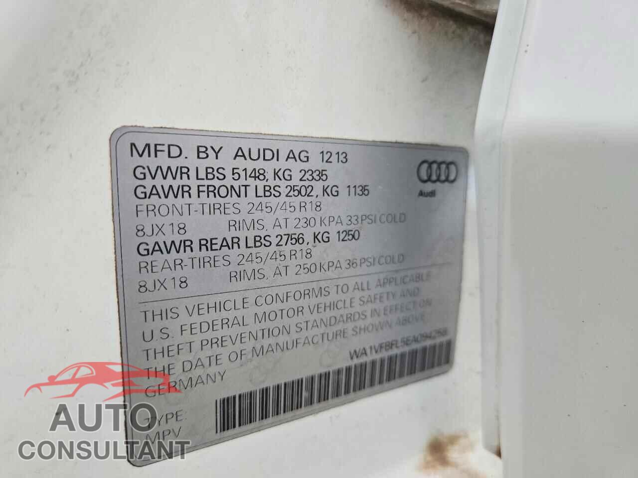 AUDI A4 2014 - WA1VFBFL5EA094258