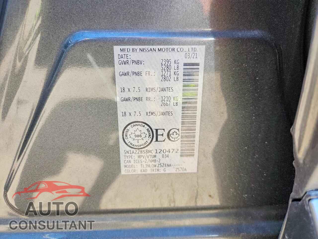 NISSAN MURANO 2021 - 5N1AZ2BS8MC120472