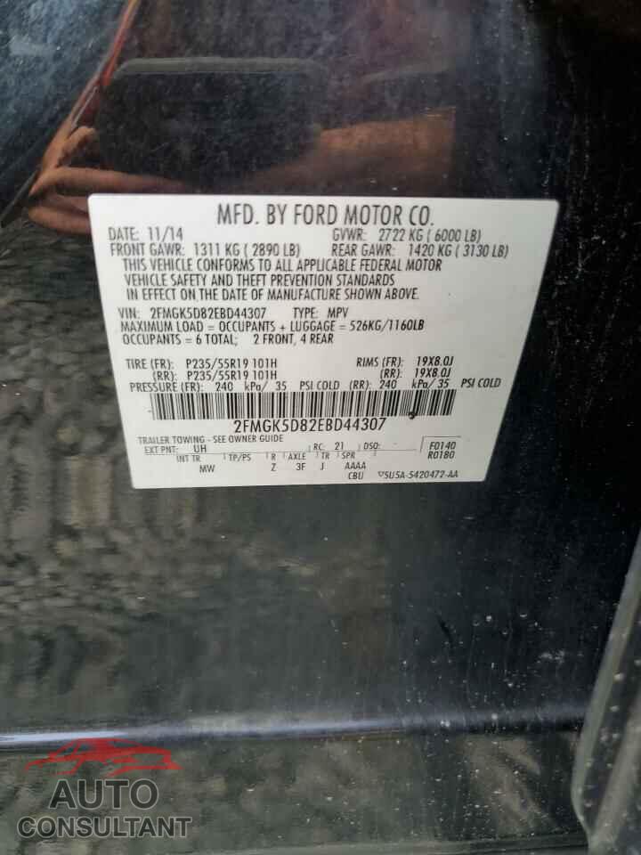 FORD FLEX 2014 - 2FMGK5D82EBD44307