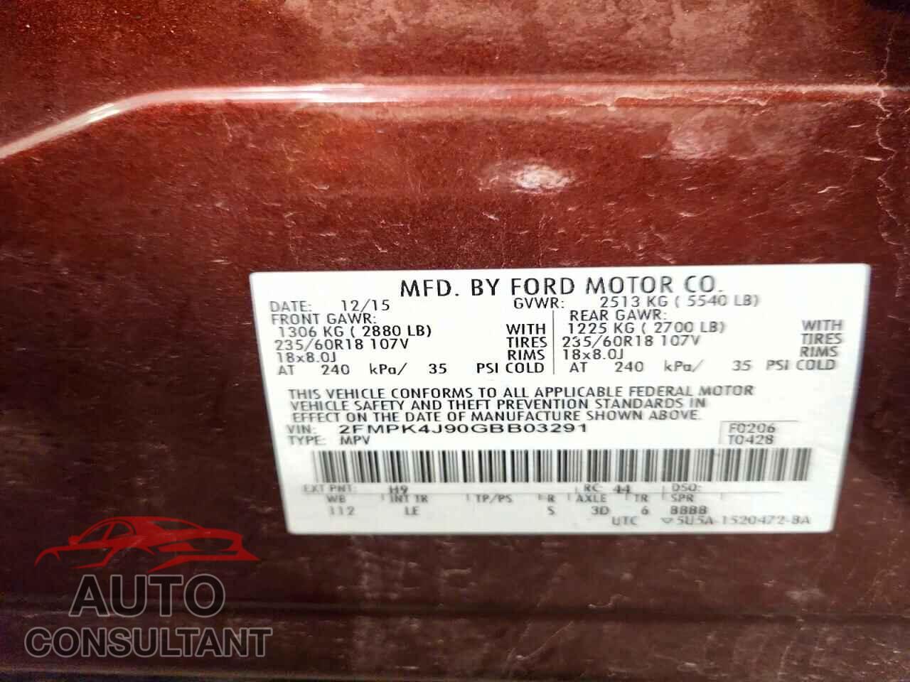 FORD EDGE 2016 - 2FMPK4J90GBB03291