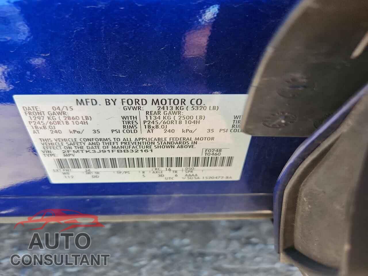 FORD EDGE 2015 - 2FMTK3J91FBB32161
