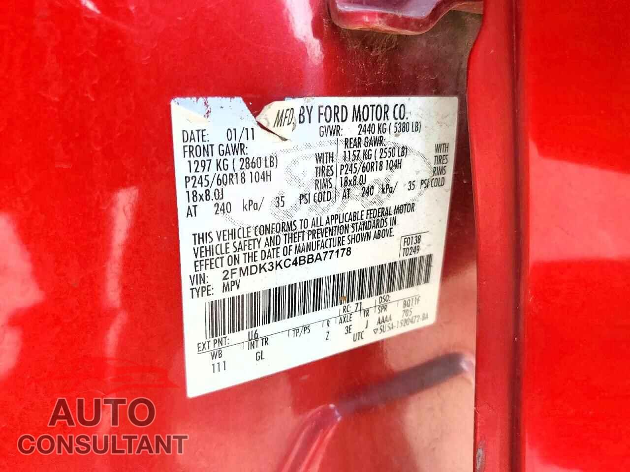 FORD EDGE 2011 - 2FMDK3KC4BBA77178