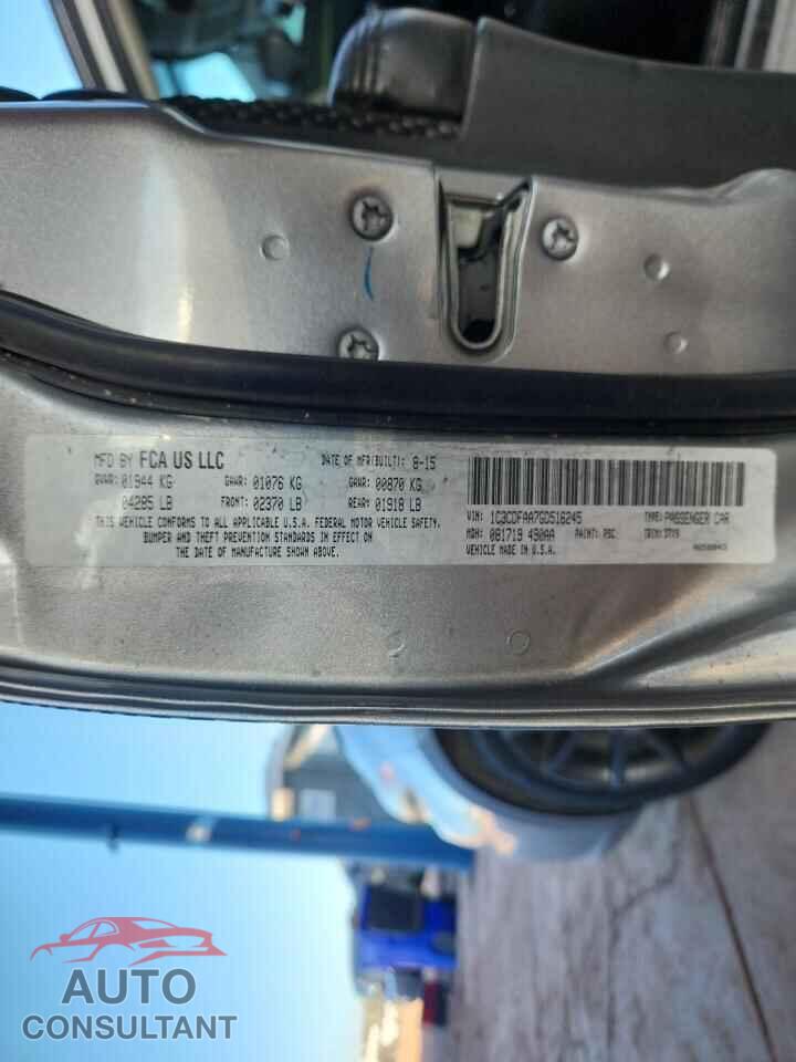 DODGE DART 2016 - 1C3CDFAA7GD516245