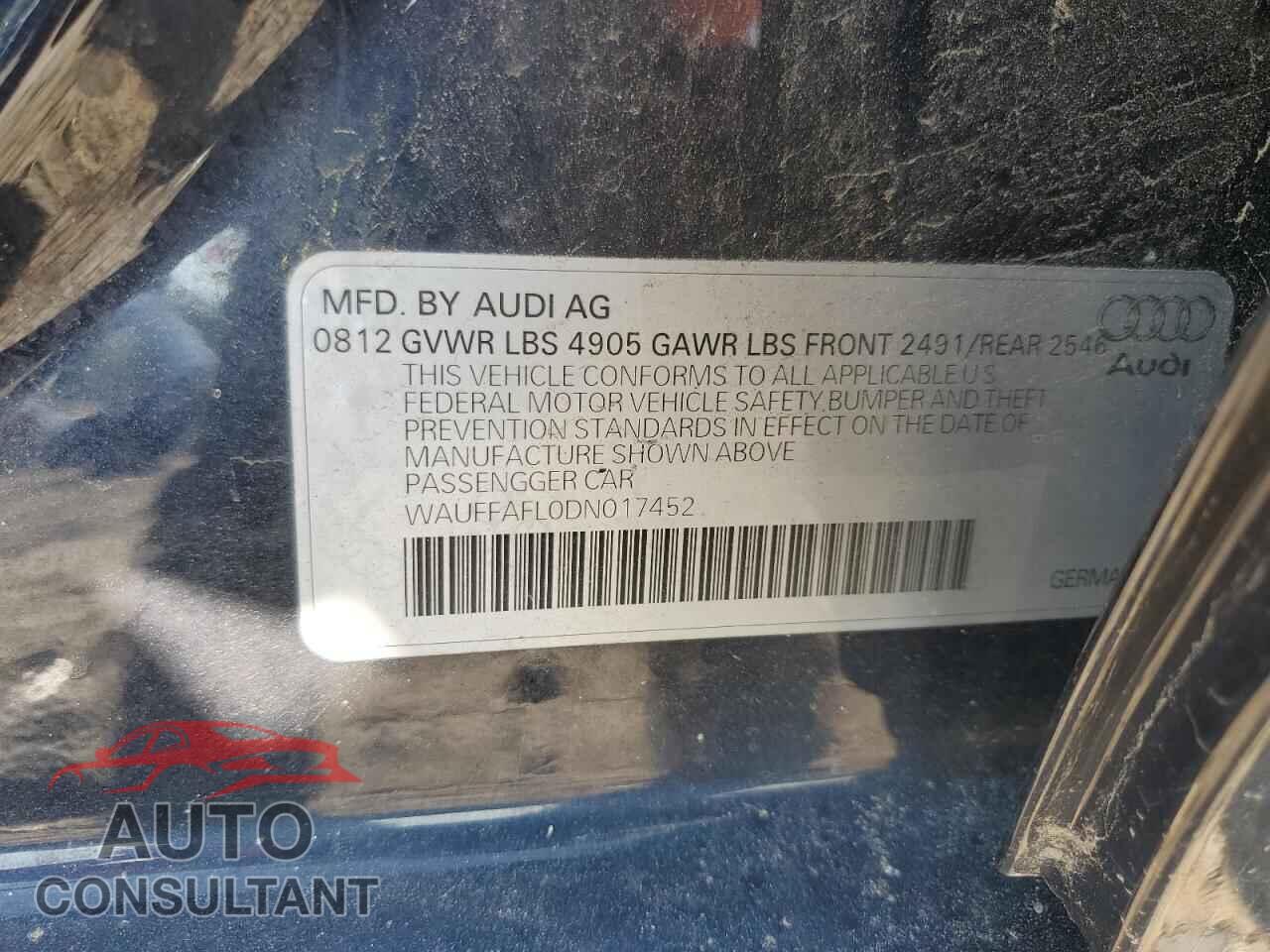 AUDI A4 2013 - WAUFFAFL0DN017452