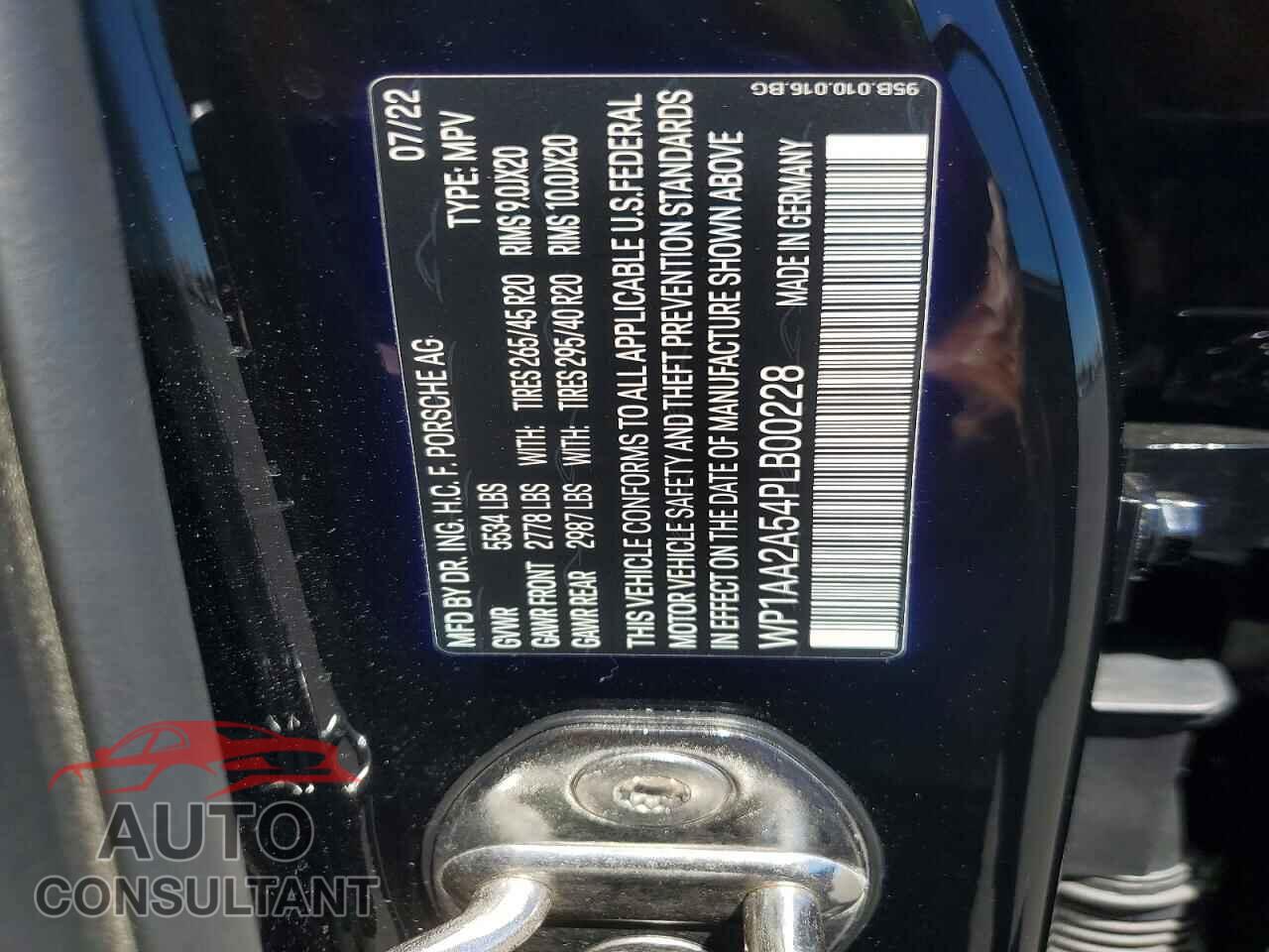 PORSCHE MACAN 2023 - WP1AA2A54PLB00228