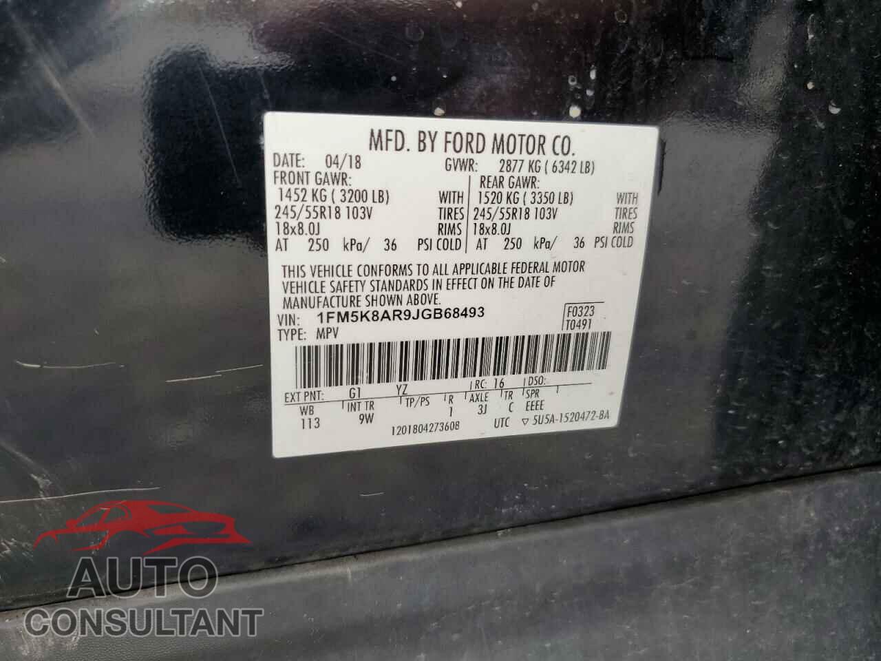 FORD EXPLORER 2018 - 1FM5K8AR9JGB68493