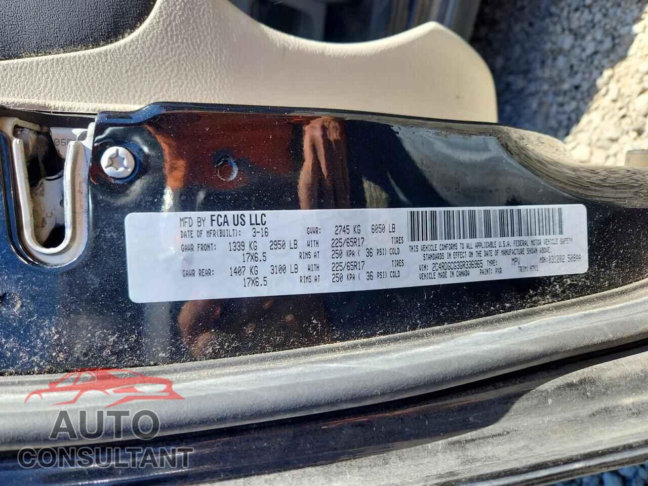 DODGE CARAVAN 2016 - 2C4RDGCG3GR336965